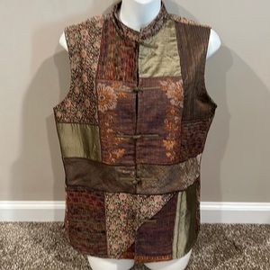 Coldwater Creek patchwork vest Sz S